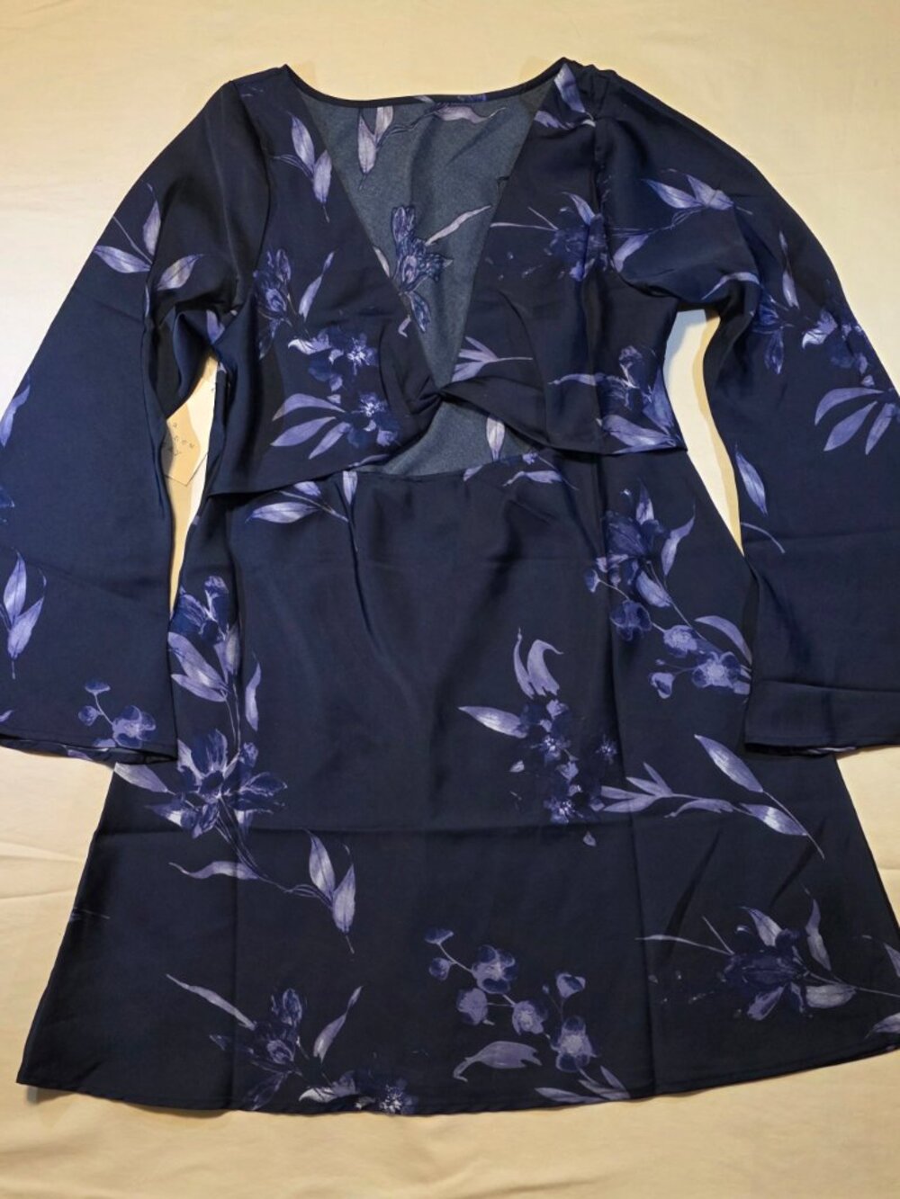 Women's Twist Back Mini Dress - a New Day™ Blue Floral M - Picture 2 of 3